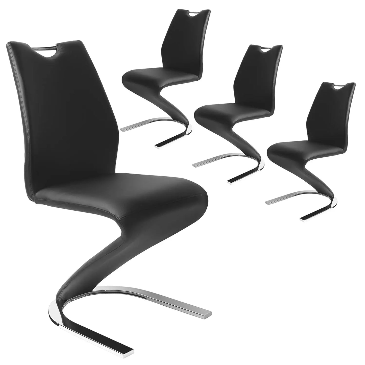 Dining Chairs Set of 2,Modern Kitchen Dining Room Armless Upholstered Side Chairs in PU Leather Cushion Seat and Sturdy