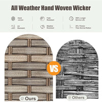 7 Pieces Outdoor Furniture Set with Swivel Chairs, Wicker Swivel Rocker Patio Chairs Set of 4 Outdoor 3 Seater Sofa with Ottoman