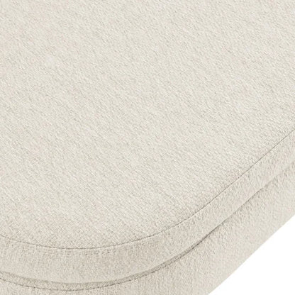 43.8" Boucle Storage Ottoman Bench, 300 Lb Capacity, Upholstered, Safety Hinge, Flip-Top Oval Foot Rest With Wood Legs