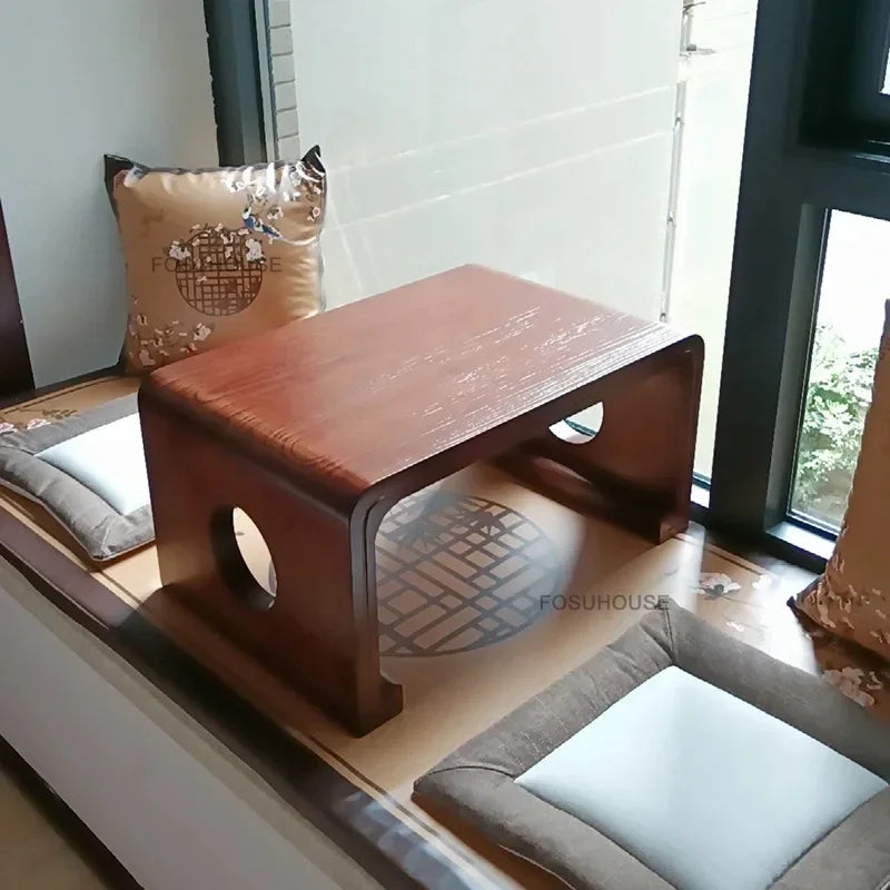 European Solid Wood Coffee Table Home Balcony Window Small Table Light Luxury Minimalist Sofa Side Table Living Room Furniture F