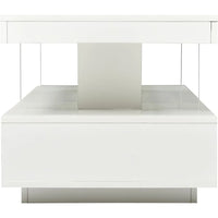 Modern LED Coffee Table with Storage, High Gloss Cocktail Center Table with Drawers