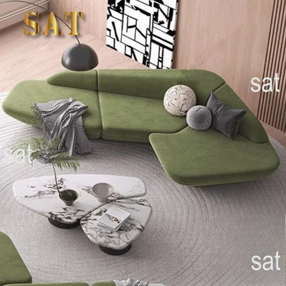 Curved Sofa Reception Modern Designer High Quality Room Decor Living Room Sofas Relaxing Leisure Salon Muebles Furnitur