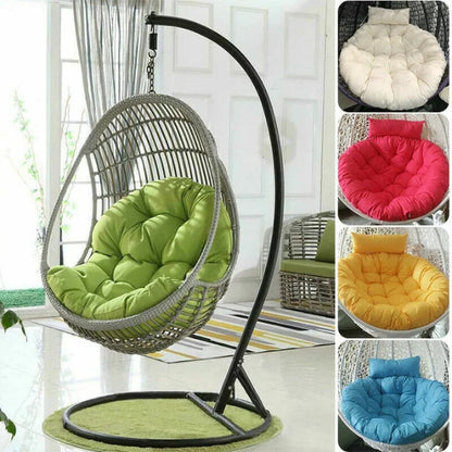 Patio Indoor Outdoor PE Rattan Steel Frame Hanging Egg Shaped Swing Chair with Cushion Stand for Balcony Villa Egg Swing Chair