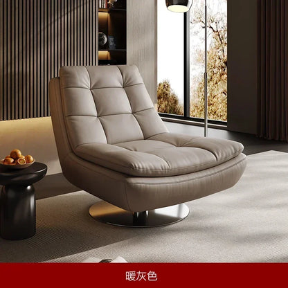 Genuine Leather Couch Single Minimalist Cream Style Living Room Small Apartment Bedroom Leisure Chair