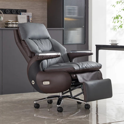Electric boss chair leather office high-end reclining computer chair home nap multi-functional luxury chair