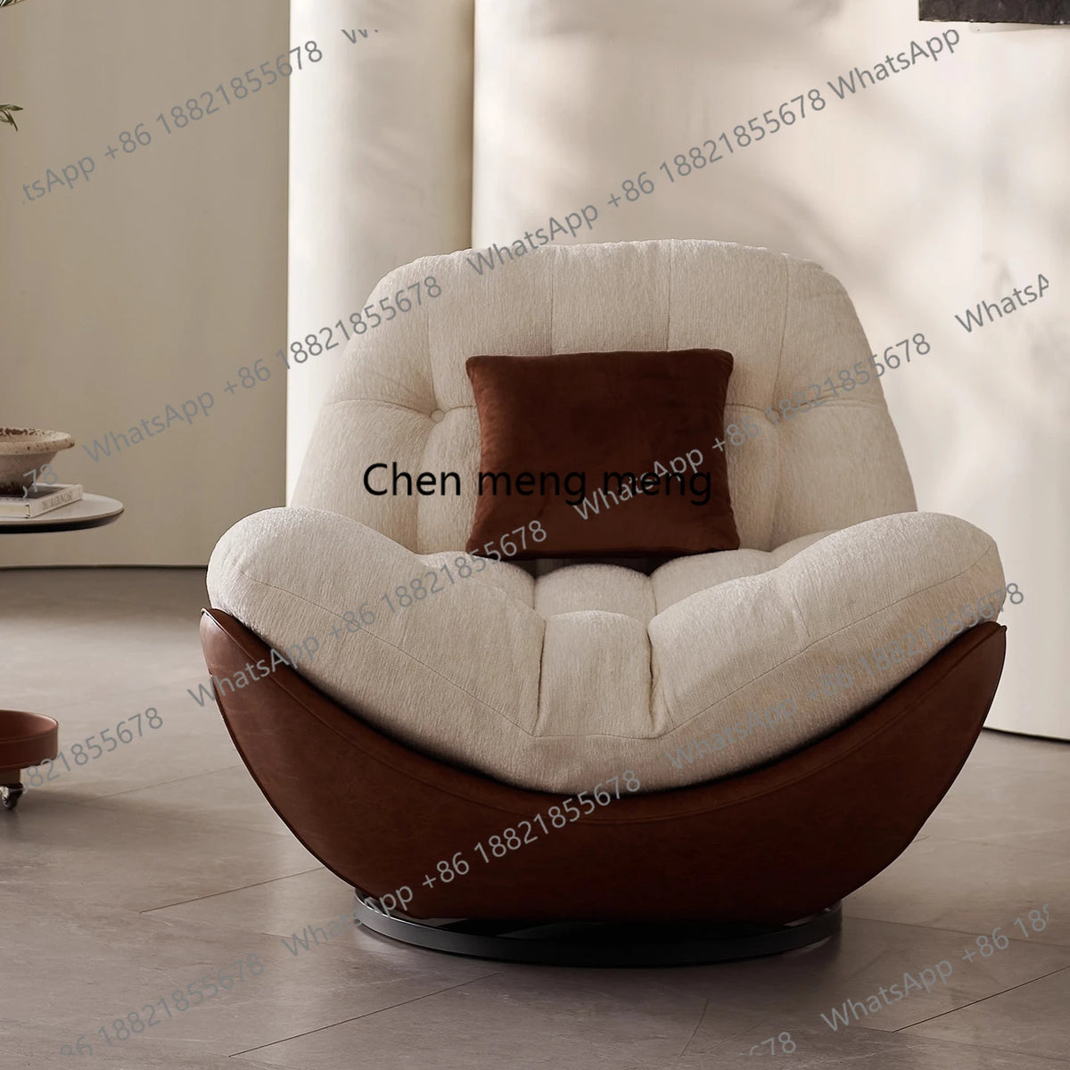 Italian minimalist swivel single chair modern creative sofa living room balcony lounge chair designer lazy lounge chair