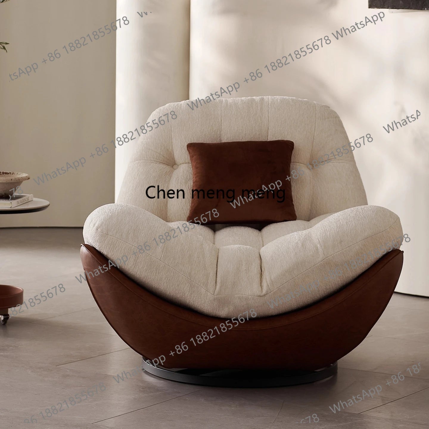 Italian minimalist swivel single chair modern creative sofa living room balcony lounge chair designer lazy lounge chair
