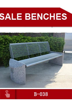 Metal Outdoor Bench for Public Park with Cast Iron Bench Legs