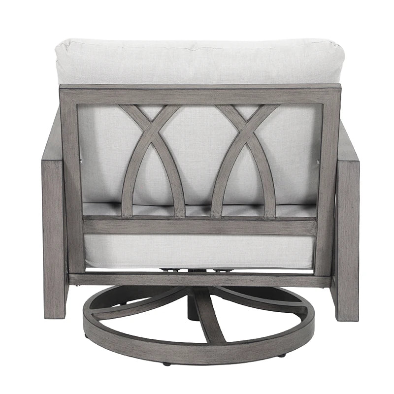 360 swivel chair for living room, family bar, swimming pool and dining room, aluminum garden sofa with cloth cushion