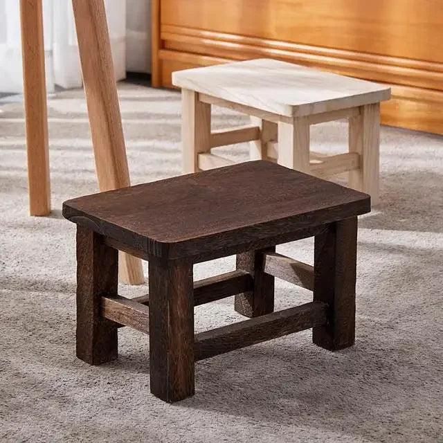 Adult Solid Wood Stool for Daily Use Shoe Changing Step Stool for Kitchen Bathroom Living Room Wooden Household Furniture
