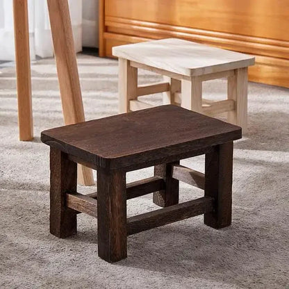 Adult Solid Wood Stool for Daily Use Shoe Changing Step Stool for Kitchen Bathroom Living Room Wooden Household Furniture