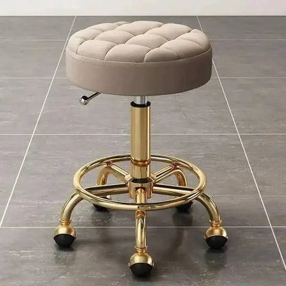 Barber Hairdressing Salon Chairs Gold Beauty Makeup Chair Furniture Office Desk Stool With Wheels Swivel Lifting Round Stools