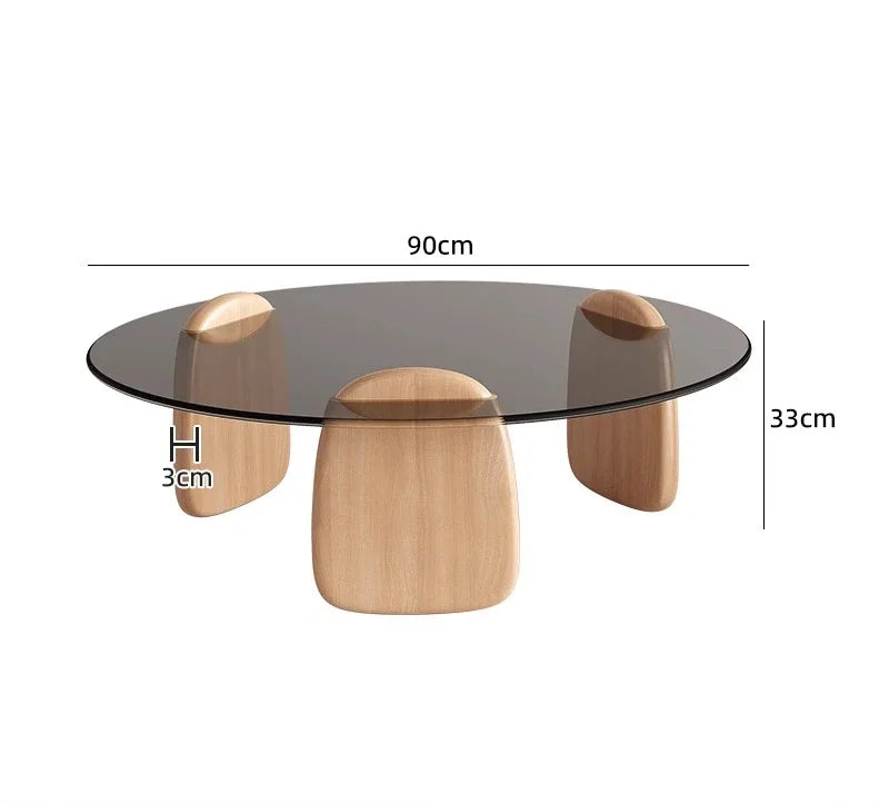 Table à thé, salon, petite maison, style italien, table à thé simple et moderne, table à thé créative en verre à combinaison circulaire