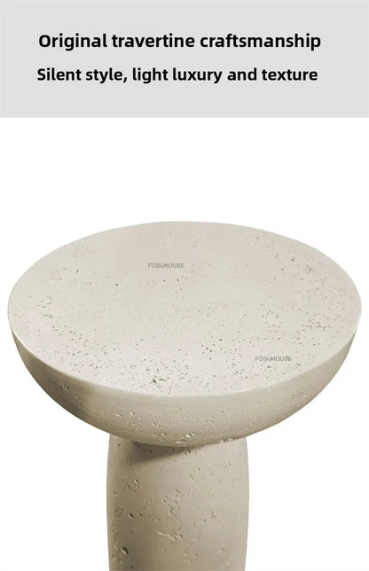 Small Apartment Stone Round Side Tables Wabi-sabi Style Cement Coffee Tables Designer Medieval Style Tea Table Home Furniture