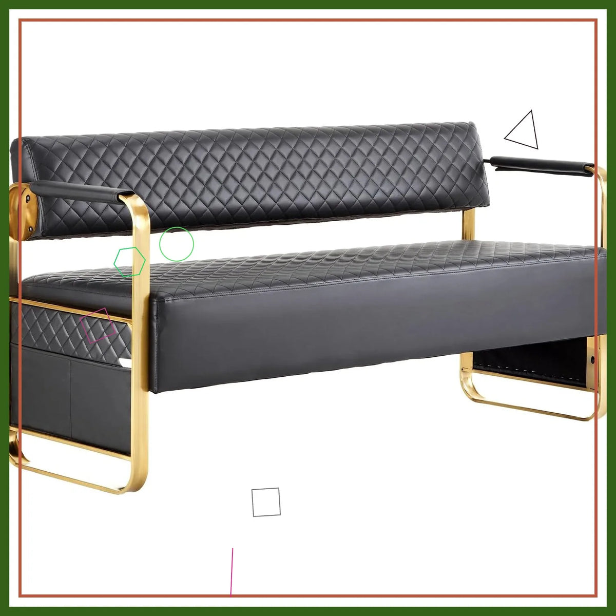 Luxury Waiting Room Chairs with Gold Arms, 57.5
