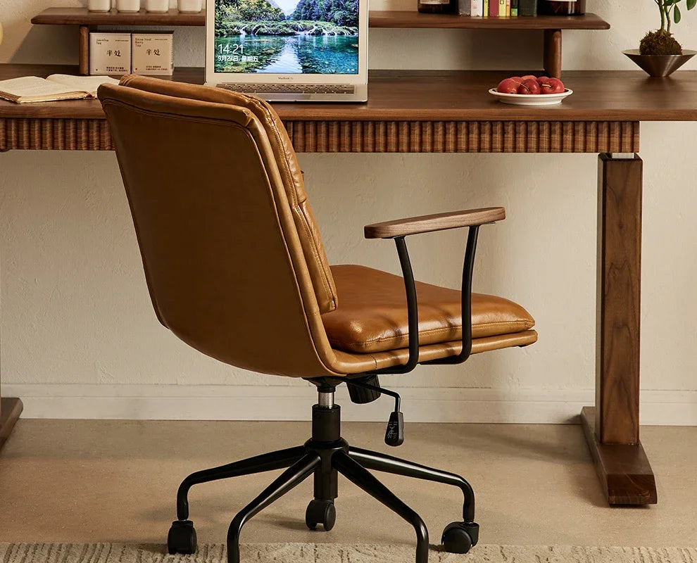 O Black Walnut Book Chair Computer Chair Ergonomic Office Book Chair Comfortable And Sedentary Backrest Lifting And Rotating