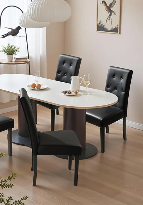 Furmax Modern Style Dining Chair Mid Century Modern DSW Chair, Shell Lounge Plastic Chair for Kitchen Chairs Set of 4(White)
