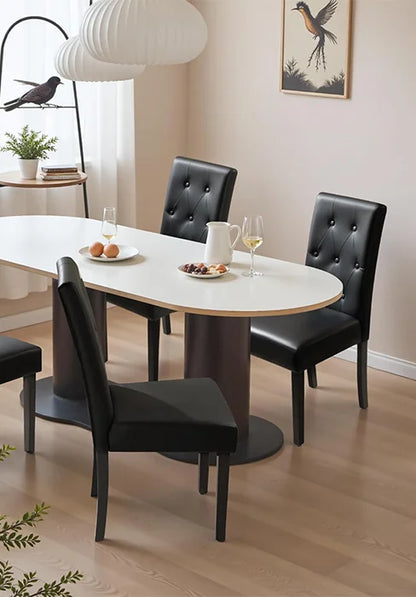 Furmax Modern Style Dining Chair Mid Century Modern DSW Chair, Shell Lounge Plastic Chair for Kitchen Chairs Set of 4(White)