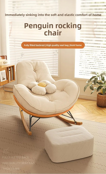 Firm Sofa Chair Living Room Balcony Rocking Chair Single Recliner Happy Chair Light Luxury Penguin Chair Leisure Chair