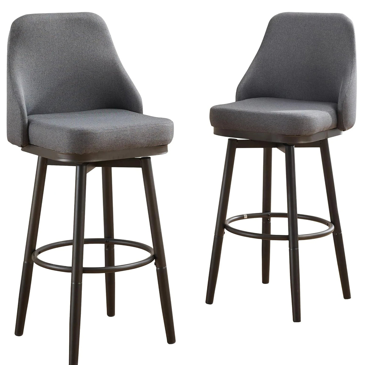 2PCS Chenille  Adjustable Height Swivel Bar Stools with Back, Modern Tall Barstools For Kitchen Island, Dining Room, Cafe