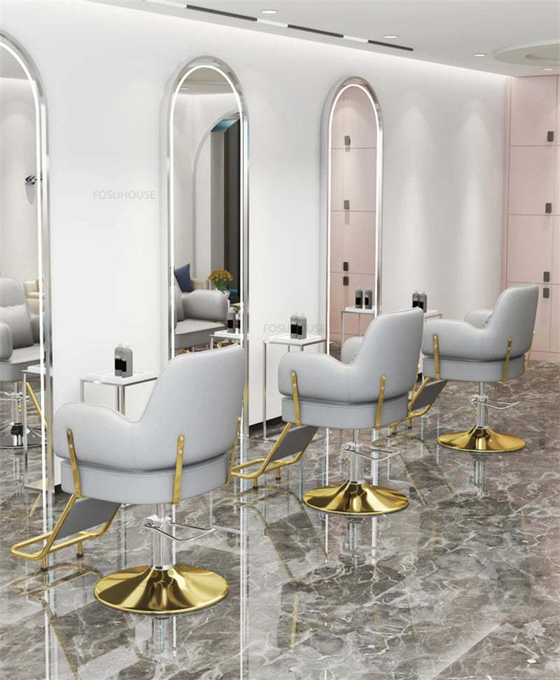 Luxury Barber Chairs Hair Salon Special Liftable Barber Chair Simple Salon Furniture Hairdressing Salon Chairs