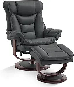 Swivel Recliner with Ottoman, Reclining Chair with Adjustable Back