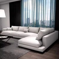 Modern Living Room Furniture Sofa Set Nordic Tech Fabric L Shape Sectional Sofas