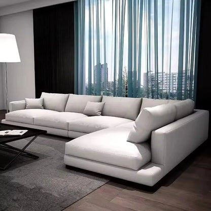 Modern Living Room Furniture Sofa Set Nordic Tech Fabric L Shape Sectional Sofas