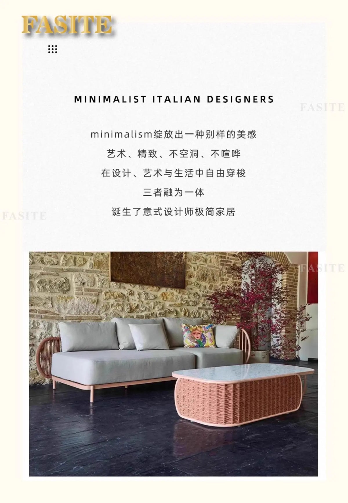 Outdoor sofa combination outdoor courtyard open-air villa living room hotel famous club rattan sofa