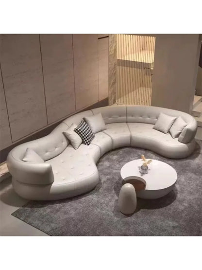 High-end curved sofa hall reception business living room corner sofa combination