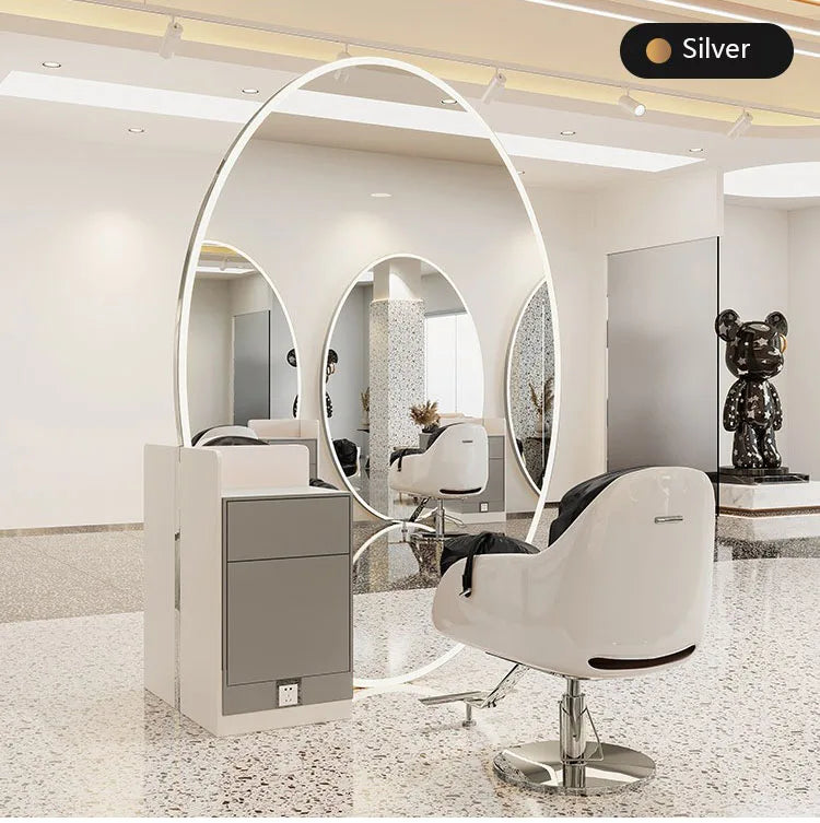 Modern Style Large Gold Styling Barber Wall Mounted Salon Furniture Hairdressing Led Makeup Beauty Salon Mirror