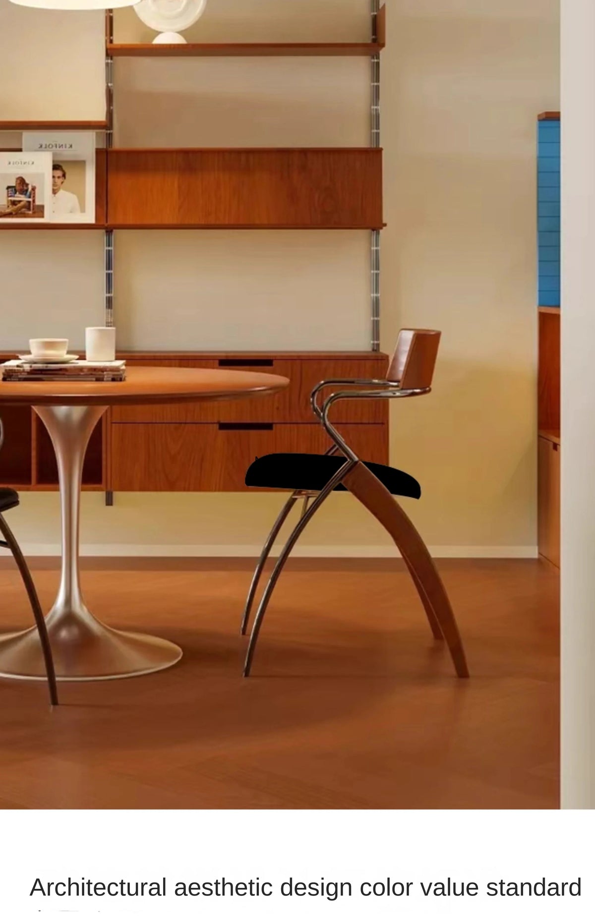 Antique Danish Designer Dining Chair Retro Simple Household Solid Wood Backrest Armchair Net Red Coffee Shop Leisure Chair