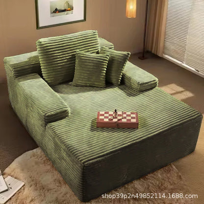 SofaVacuum Compression Sofa Living Room Villa Bedroom Cinema Lounge Chair Fabric Big Stripe Lazy Sofa Bed
