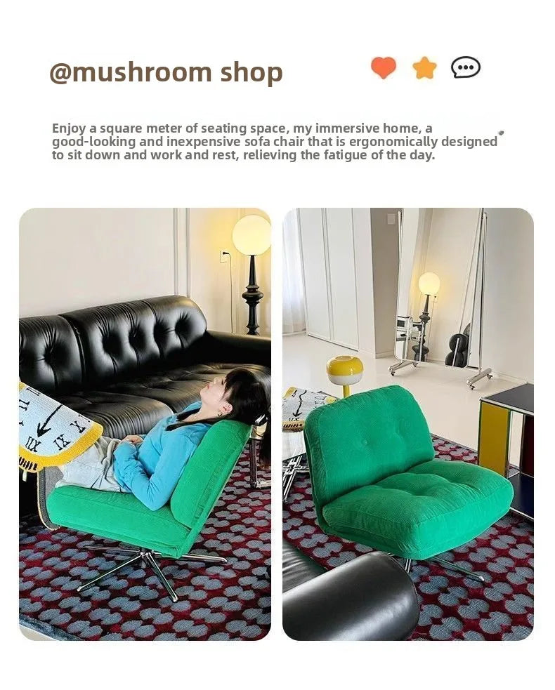 Modern Living Room Furniture Single Sofa Chair Corduroy Lounge Chair, Small Space Accent Chair Comfortable Reading Chair