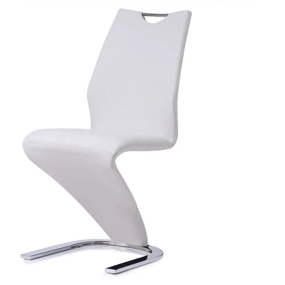 Nordic Stainless Steel Dining Chairs 2pcs Modern Casual Leather Kitchen Furniture Dining Chair Home Backrest Negotiation Chair K