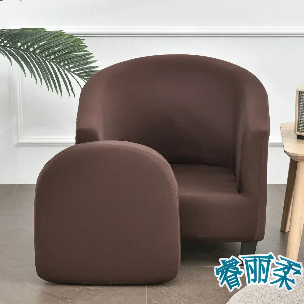 Stretch Club Chair Slipcover 2 Piece Printed Tub Chair Slipcover Stretch Armchair Cover Single Sofa Cover Furniture Protector