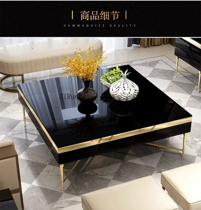 High fashion coffee table living room square paint glass square coffee table