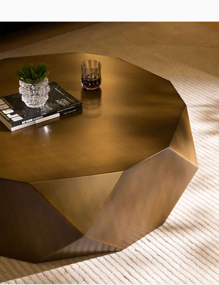 D36Light luxury modern simple living room home new designer special-shaped stainless steel creative coffee table