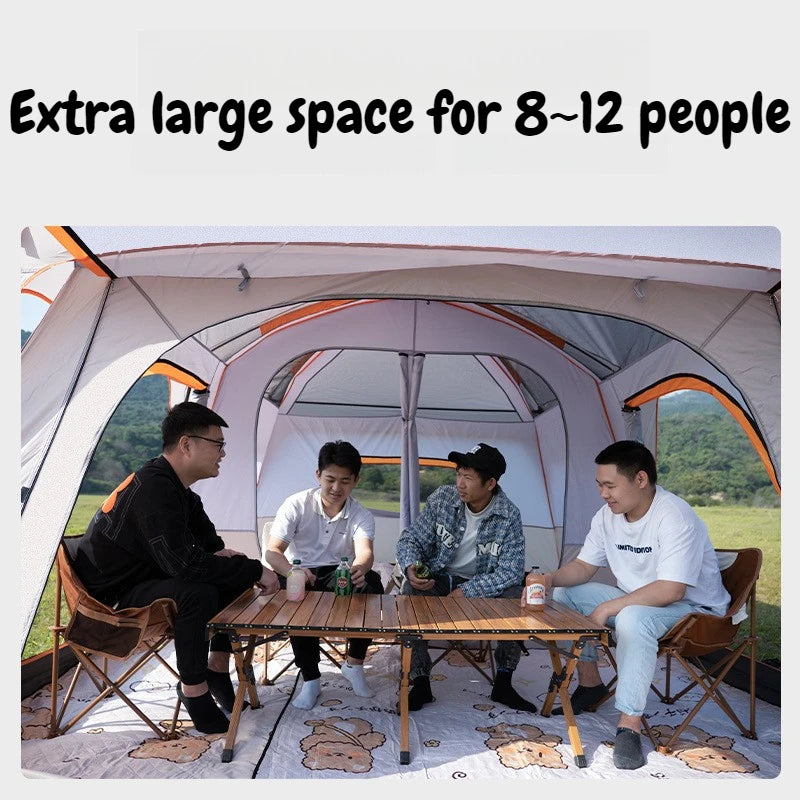 Sunshade Waterproof Tent Portable Wear Resistance Camping Tents Outdoor Stable Windproof Large Spaces Four Season Shelters