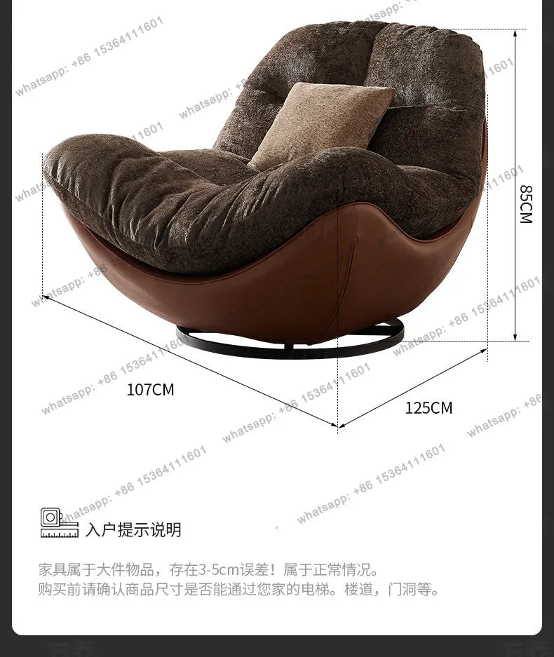 Italian minimalist lazy sofa chair modern simple living room bedroom home balcony swivel chair