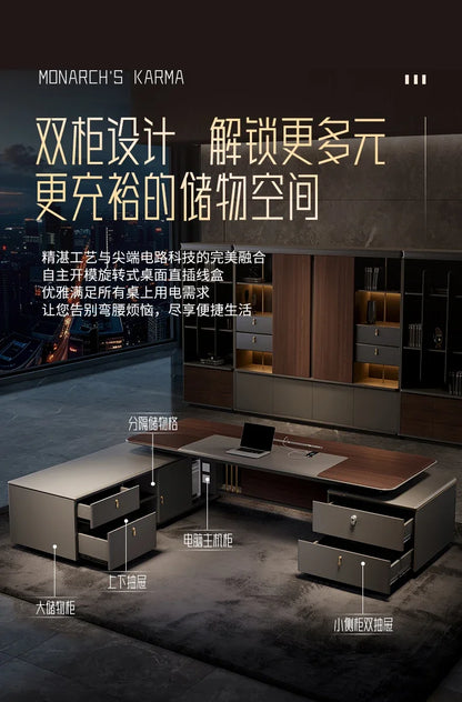 Filing Cabinet Luxury Large Computer Tables Modern Minimalist Executive Manager President Table Office Combination Furniture