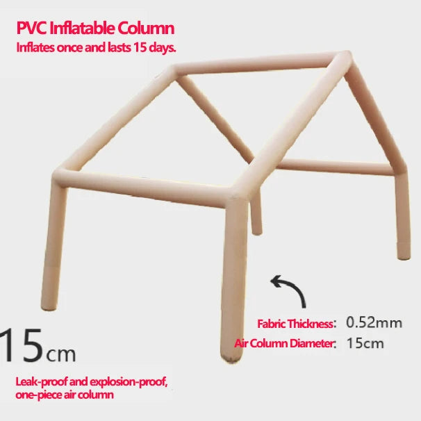 Large Outdoor Rainproof Shade Camping Inflatable Tent with Expanded Canopy Set One-piece Air Columns Parent-child Camp Marquee