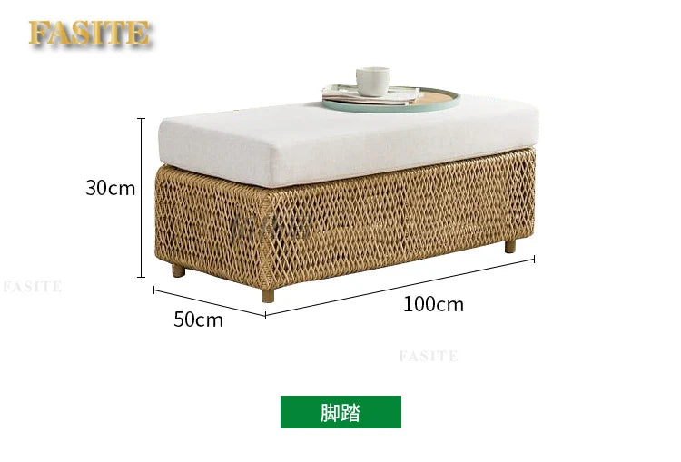 Nordic outdoor sofa, courtyard, terrace, balcony, leisure rattan chair, living room, outdoor waterproof High Quality