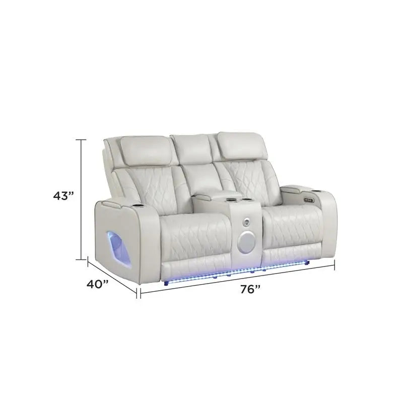 Modern Style Upholstery Recliner 3PC Living Room Set, Wood Construction, Massage Function, Beige Color, CA Inventory