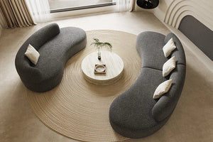 White Cloud Extendable U-Shaped Modular Sofa Set Home Embroidered Textile Fabric Corner Living Room Couch