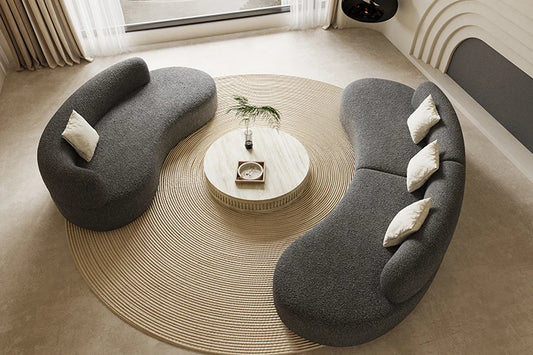 White Cloud Extendable U-Shaped Modular Sofa Set Home Embroidered Textile Fabric Corner Living Room Couch