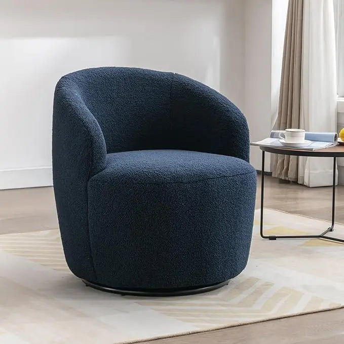Swivel Barrel Chair, 360° Small Single Sofa Armchair Comfy Round Sofa Chair, Boucle Chairs Padded Armchair, Modern Rou