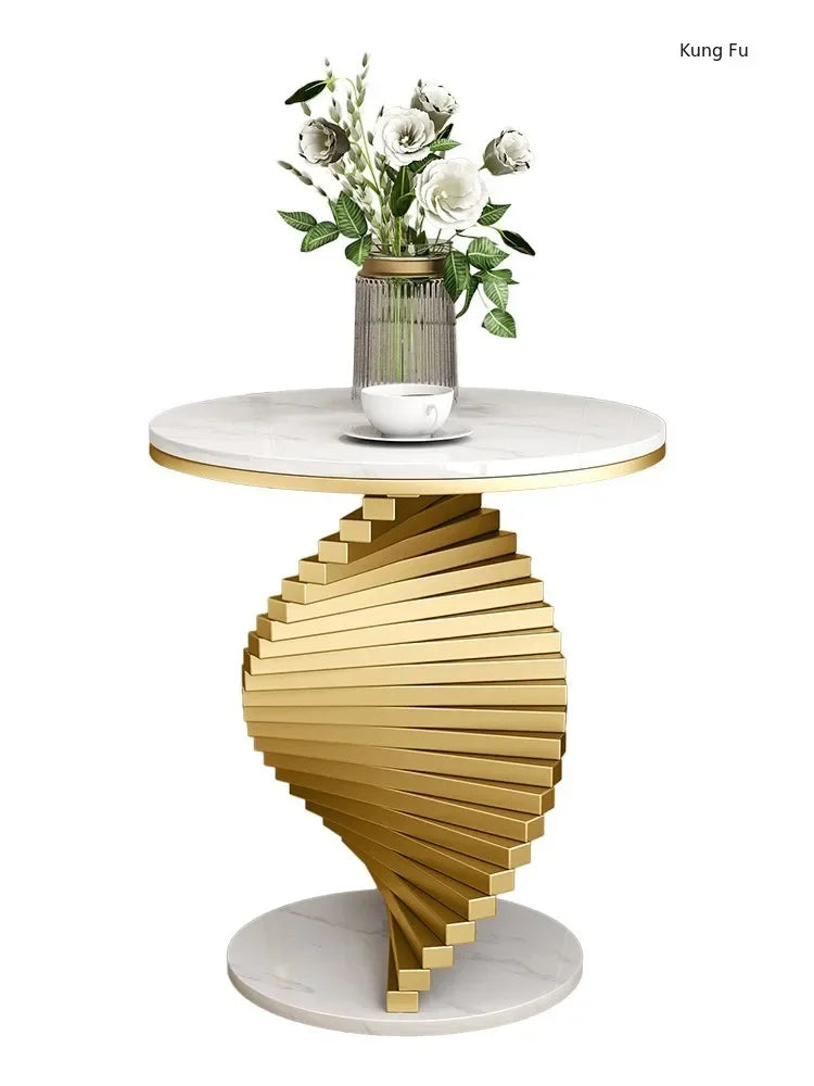 Italian Mild Luxury Marble Side Table Living Room Sofa Corner Table Furniture