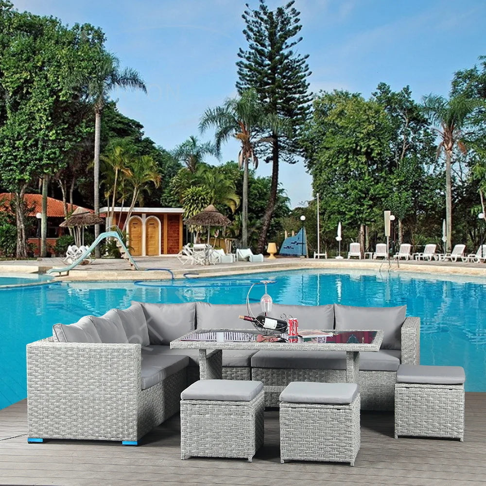 Set Patio Furniture Outdoor Rattan Corner Sofa Set Rattan Couch Garden Sofa Wicker Outdoor Furniture Sets