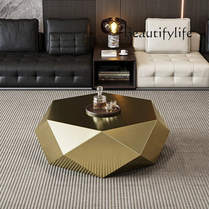 VV Italian minimalist gold diamond coffee table designer high-end small apartment hotel KTV special-shaped light luxury living r